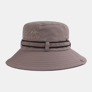 Miesten Puuvilla Kirjonta Kirjain Auringon Hengittävä Suoja Auringonvarjo Hattu Bucket Hat