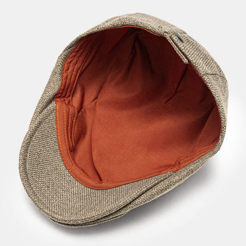 Miesten Puuvilla Pellava Kangas Yksivärinen Rento Retro Säädettävä Outdoor Eteenpäin Hatut Baretti Lippikset Litteät Hatut