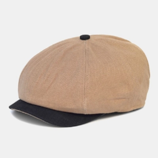 Miesten Puuvilla Väri Vastaava Retro Newsboy Hattu Baretti Lippalakki Kahdeksankulmainen Hattu Maalari Lippalakki Eteenpäin Lippalakki