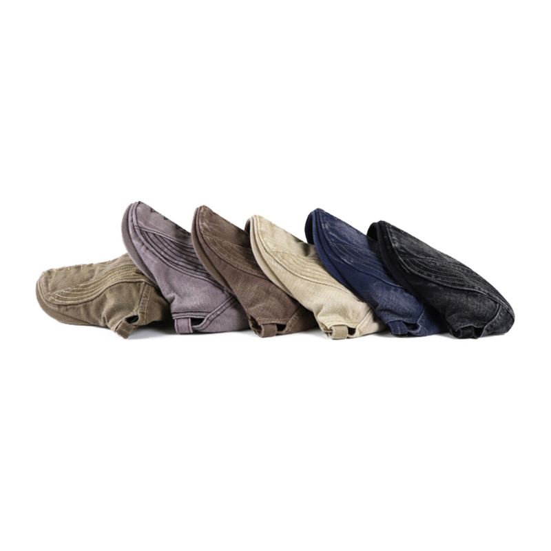 Miesten Puuvillainen Brodeerattu Pesty Distressed Casual Visiiri Edgy Hat Baretti Litteä Lippalakki
