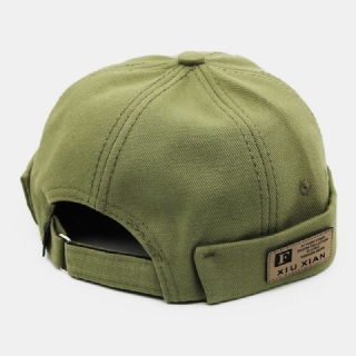 Miesten Puuvillainen Kirjainkuvio Tilkkutäkki Hip-hop Säädettävä Retro Rento Landlord Lippalakki Brimless Beanie Skull Cap