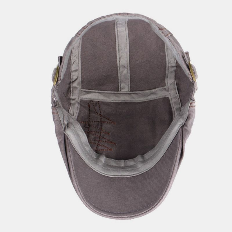 Miesten Puuvillaompeleet Hengittävä Retro Casual Baretti Lippalakki Litteä Hattu Eteenpäin Hattu Maalarihattu