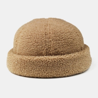 Miesten Shearling Yksivärinen Säädettävä Villi Lämmin Ulkopipo Landlord Cap Skull Cap