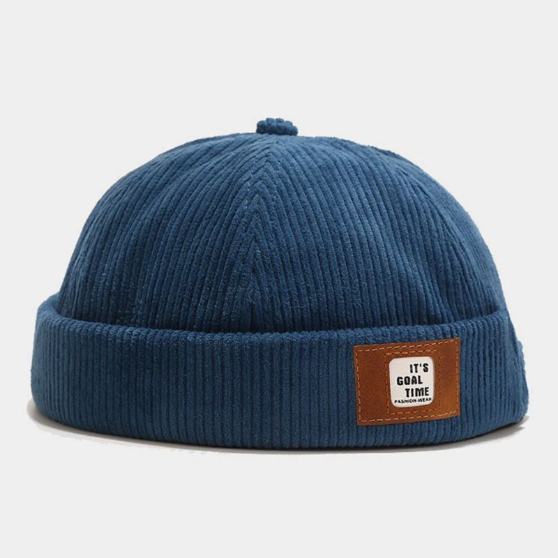 Miesten Vakosametti Kirjeetiketti Säädettävä Vuokranantajan Hattu Retro Street Lämmin Aurinkovarjo Harjaton Pipo Skull Cap