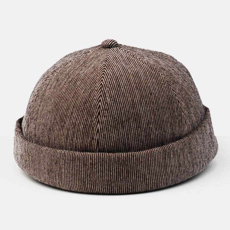 Miesten Vakosametti Puristus Yksivärinen Säädettävä Aurinkosuoja Lämpöpipo Landlord Cap Skull Cap