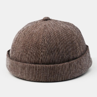Miesten Vakosametti Puristus Yksivärinen Säädettävä Aurinkosuoja Lämpöpipo Landlord Cap Skull Cap