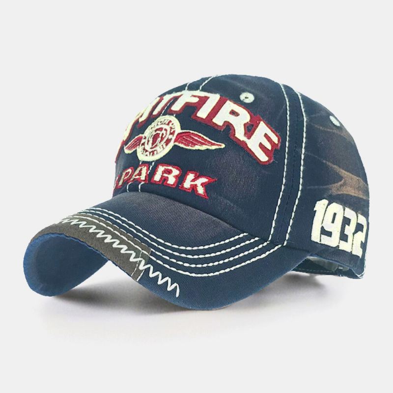 Miesten Vanha Puuvillainen Kirjainkirjonta Hengittävä Hip-hop Rento Urheilullinen Aurinkovarjo Baseball-hattu