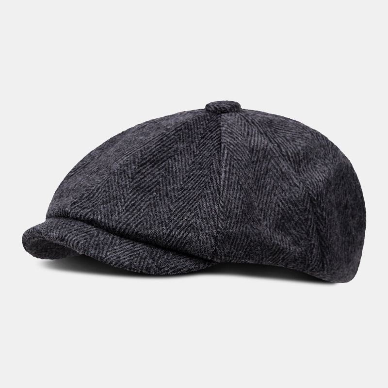 Miesten Yksivärinen Lyhytlierinen Twill Kahdeksankulmainen Hattu Brittiläinen Retro Ulkoilu Aurinkoverho Tuulenpitävä Maalari Lippalakki Sanomalehtihattu