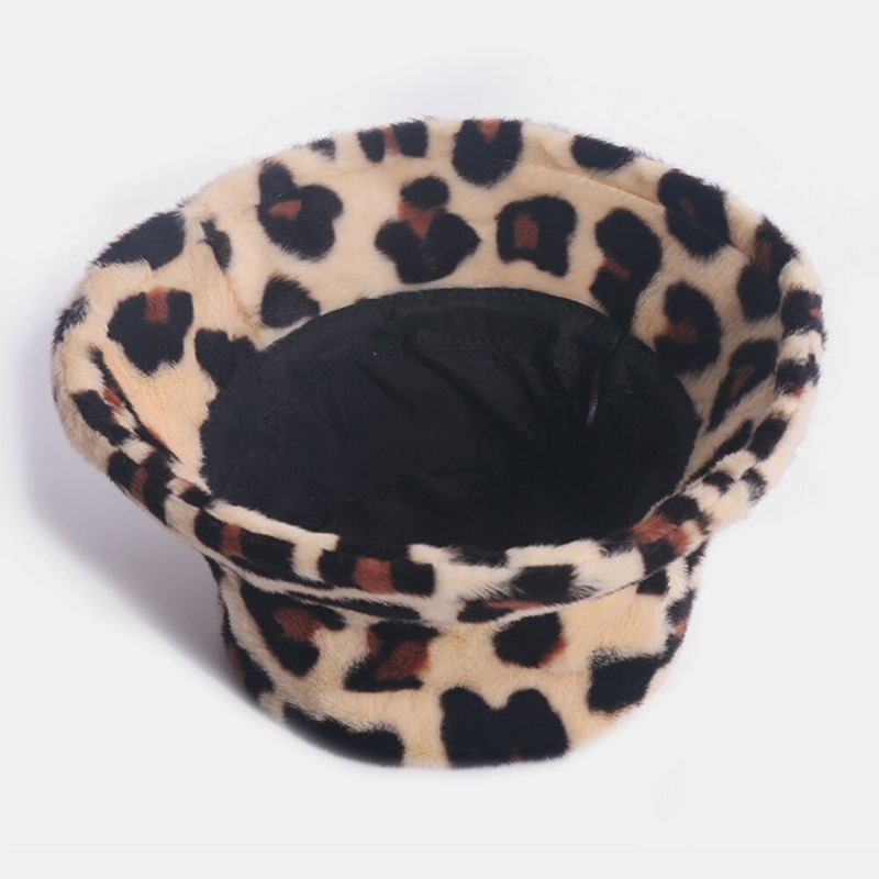 Naisten Kaninkarva Leopardikuvio Rento Lämmin Kaikenlaiset Bucket Hat