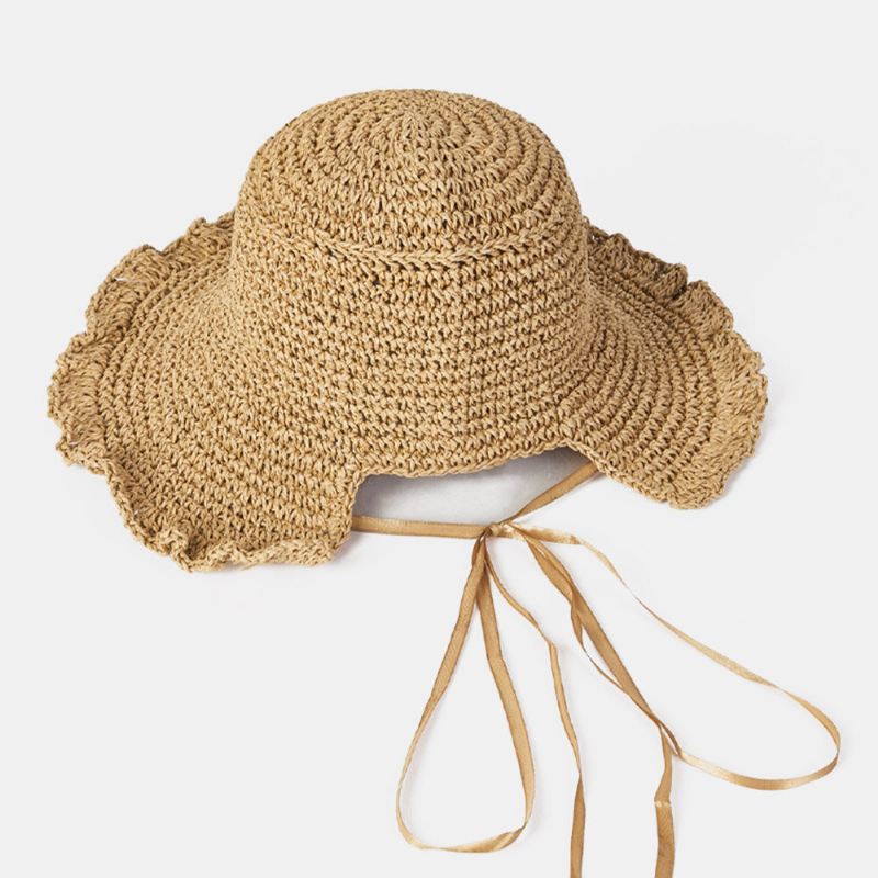 Naisten Sieni Reuna Takana Avautuva Bowknot Olkihattu Kesä Aurinkosuoja Bucket Hat