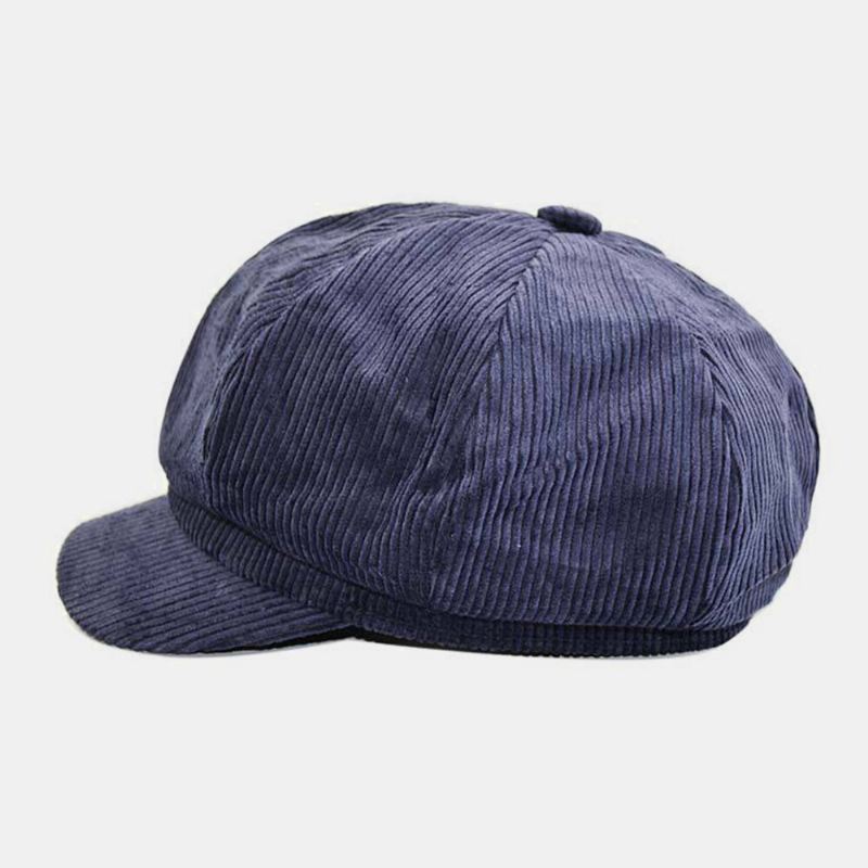 Naisten Vakosametti Retro Casual Stripes Outdoor Daily Painter Hattu Kahdeksankulmainen Hattu Baretti Hattu