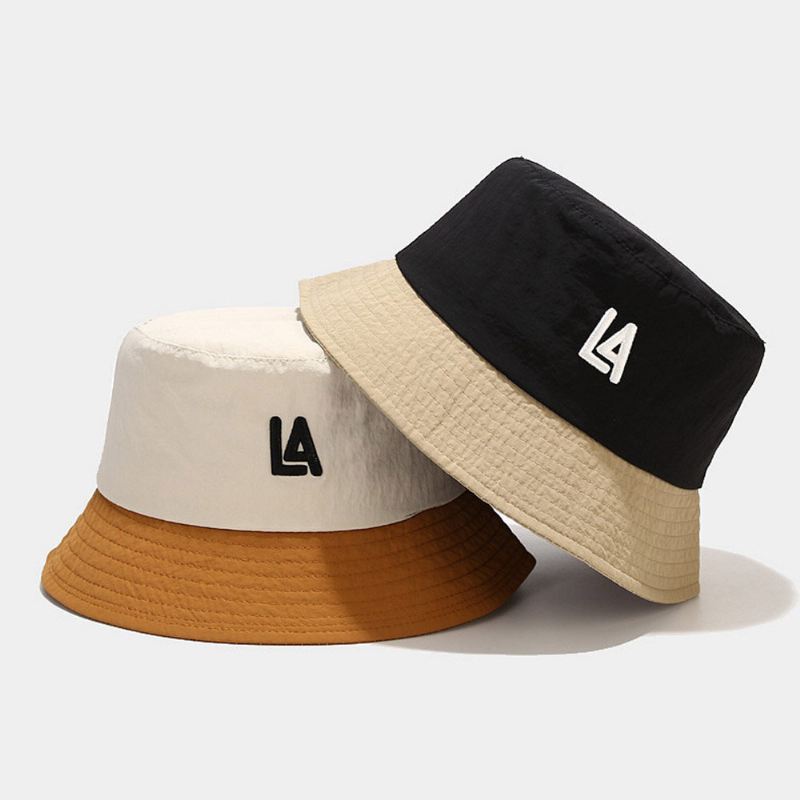Nopeasti Kuivuva Unisex-kangas Väri-lohko Kirjekirjonta Muoti Auringonsuoja Bucket Hattu