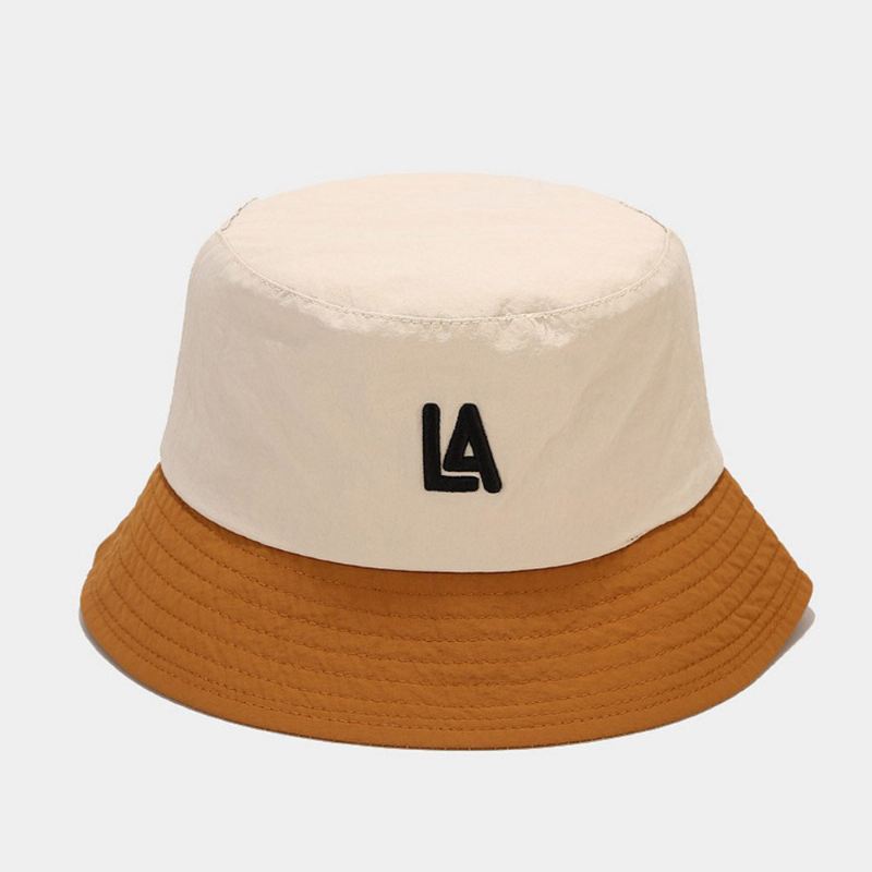 Nopeasti Kuivuva Unisex-kangas Väri-lohko Kirjekirjonta Muoti Auringonsuoja Bucket Hattu