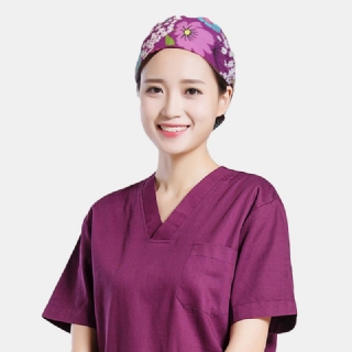 Sarjakuvavedos Floral Elegance Tie-back Surgical Caps Scrub Hat