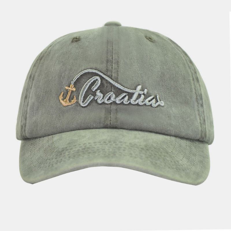 Unisex Boat Anchor Brodeerattu Ivy Lippalakki Puuvilla Kirjainkuvio Villi Auringonvarjo Baseball Hatut Istuva Lippis