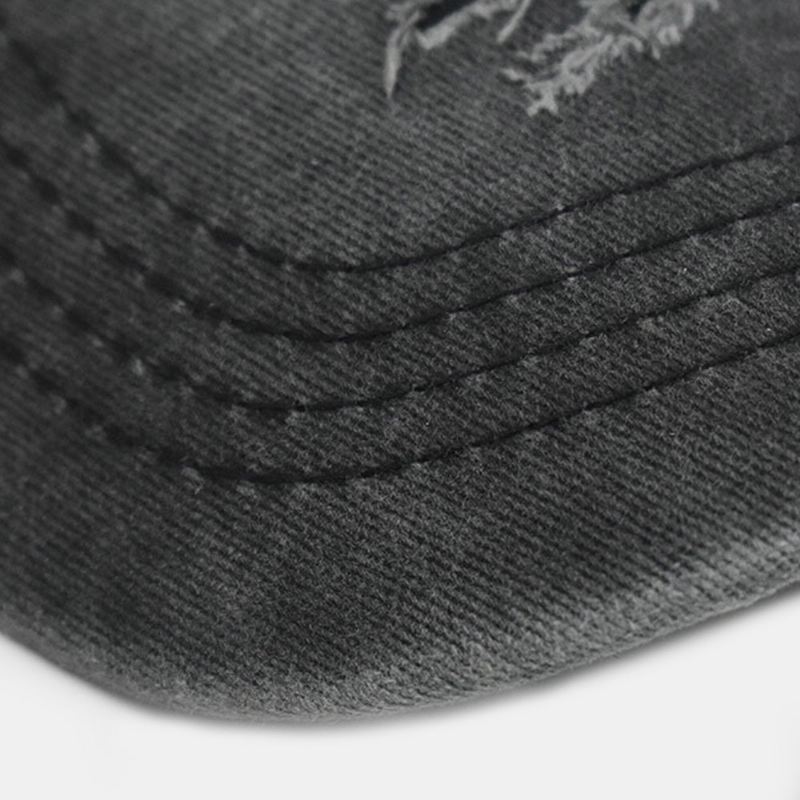 Unisex Broken Hole Patch Kirjonta Baseball Cap Make-old Outdoor Auringonvarjo Säädettävä Hattu