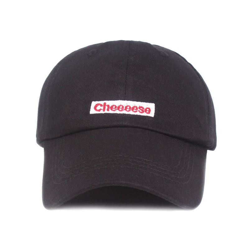 Unisex Cotton Cheeeese Brodeerattu Aurinkovarjo Baseball-lippis Ulkokäyttöön Vapaa-ajan Aurinkohattu