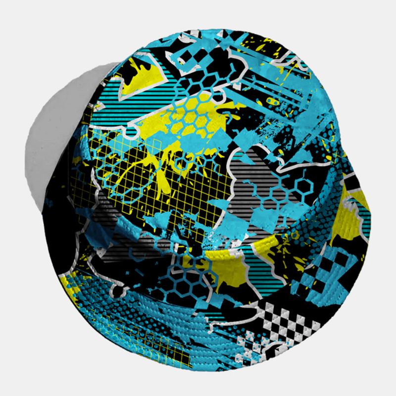 Unisex Cotton Overlay Urheilu Pelitulostus Muoti Aurinkovarjo Bucket Hat