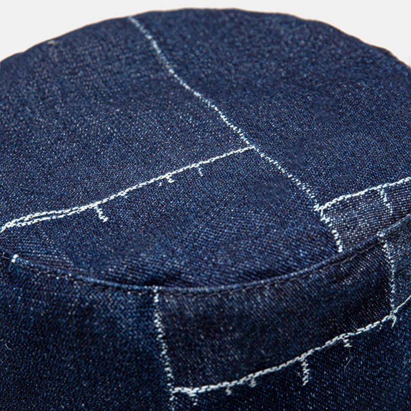 Unisex Denim Distressed Rispaantunut Reuna Vintage Rento Aurinkovarjo Taitettavat Tasaiset Hatut Ämpärihatut