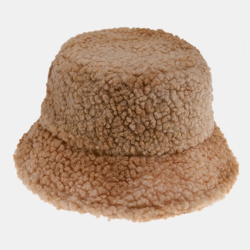 Unisex Huopa Lampaan Hiussideväriaine Plus Paksu Lämmin Tuulenpitävä Pehmeä Ämpärihattu