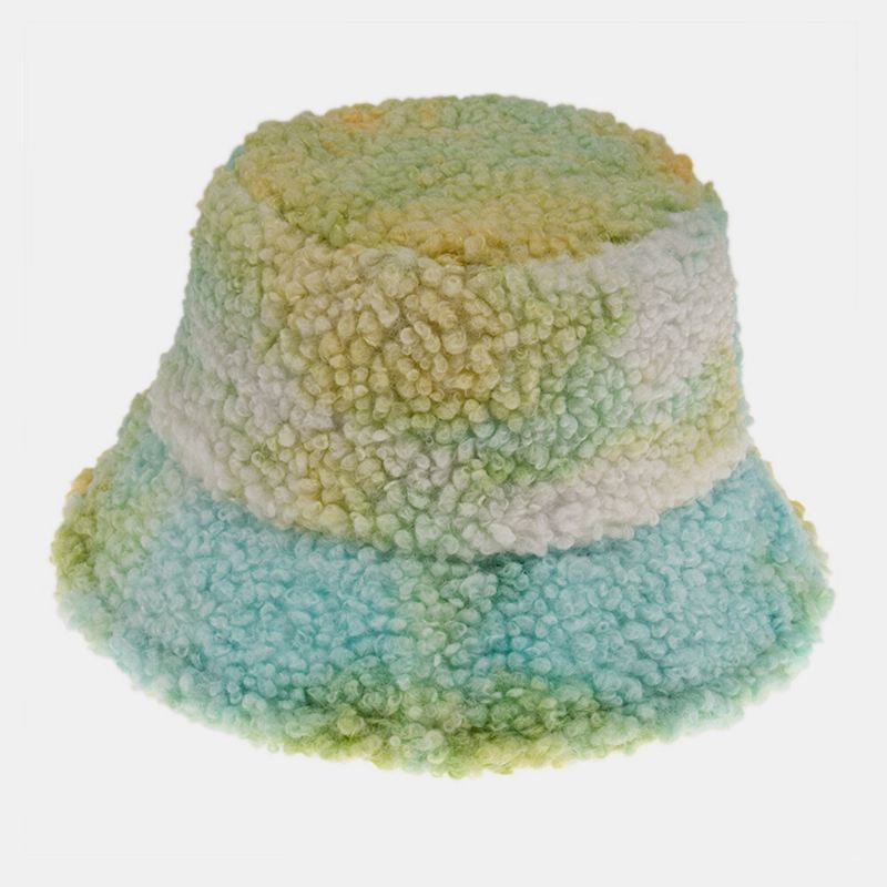 Unisex Huopa Lampaan Hiussideväriaine Plus Paksu Lämmin Tuulenpitävä Pehmeä Ämpärihattu