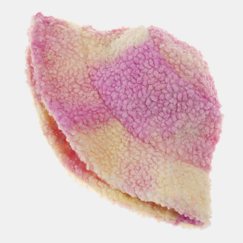 Unisex Huopa Lampaan Hiussideväriaine Plus Paksu Lämmin Tuulenpitävä Pehmeä Ämpärihattu