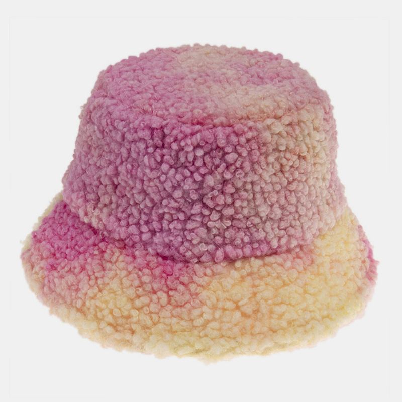 Unisex Huopa Lampaan Hiussideväriaine Plus Paksu Lämmin Tuulenpitävä Pehmeä Ämpärihattu