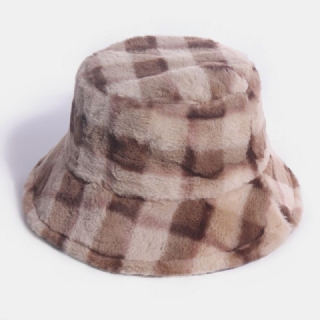 Unisex-kaninkarvaruudukkokuvio Plus Paksu Lämmin Tuulenpitävä Pehmeä Kaikkiin Sopiva Matkalaukkuhattu