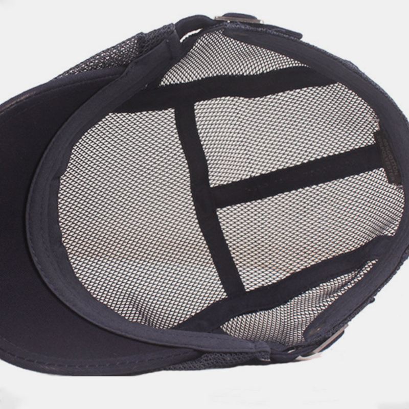 Unisex-kokoinen Mesh-barettihattu Kesä Cool Suncreen Hengittävä Litteä Lippalakki Ivy Cap Kuljettajan Hattu