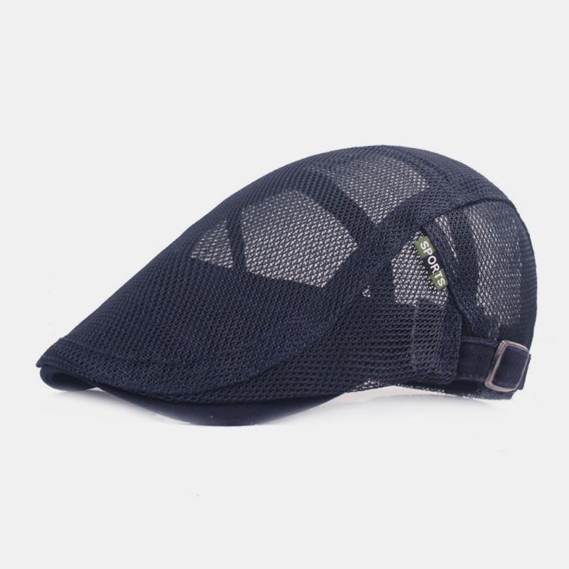 Unisex-kokoinen Mesh-barettihattu Kesä Cool Suncreen Hengittävä Litteä Lippalakki Ivy Cap Kuljettajan Hattu