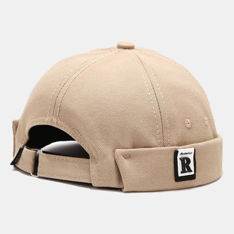 Unisex Leveälierinen Kirjaintarra Patch Landlord Cap Casual Sunshade Aurinkovoide Brinless Beanie Skull Cap