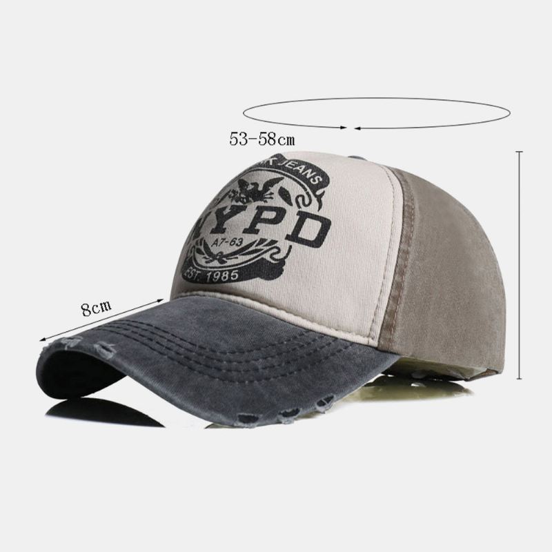Unisex Make-old Letter Eagle Printed Twill Cap Kesä Travel Sunshade Baseball Cap