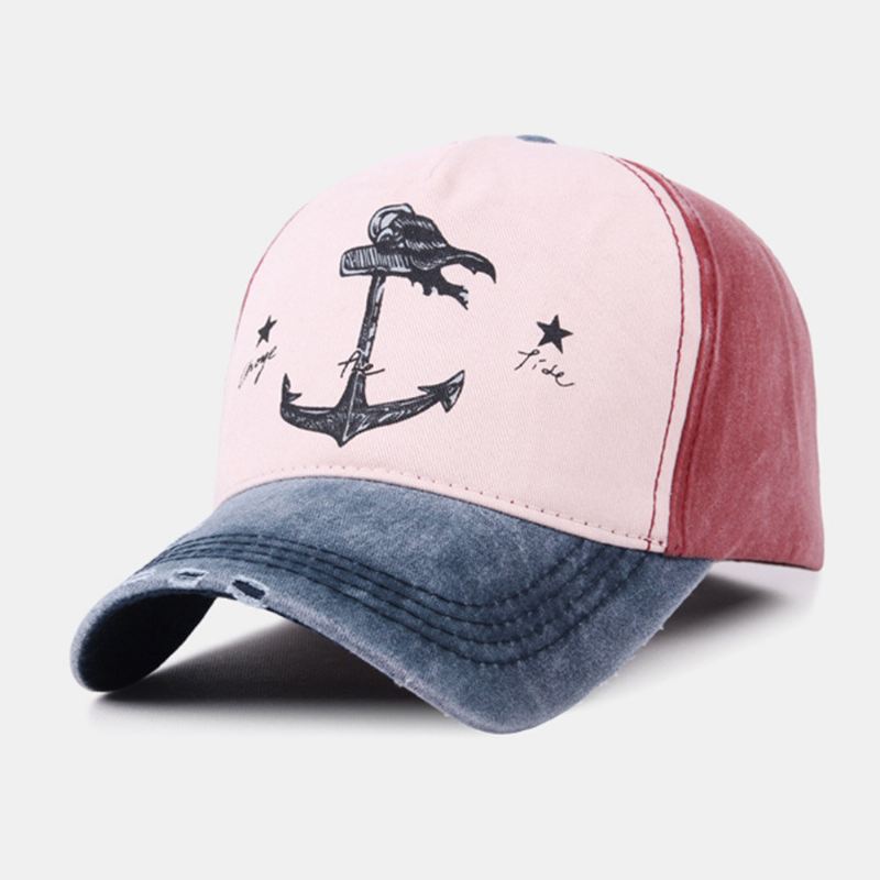 Unisex Merkki Vanha Merirosvolaiva Ankkurikuvio Ivy Cap Outdoor Suncreen Baseball-hatut Stretch Fit Lippis