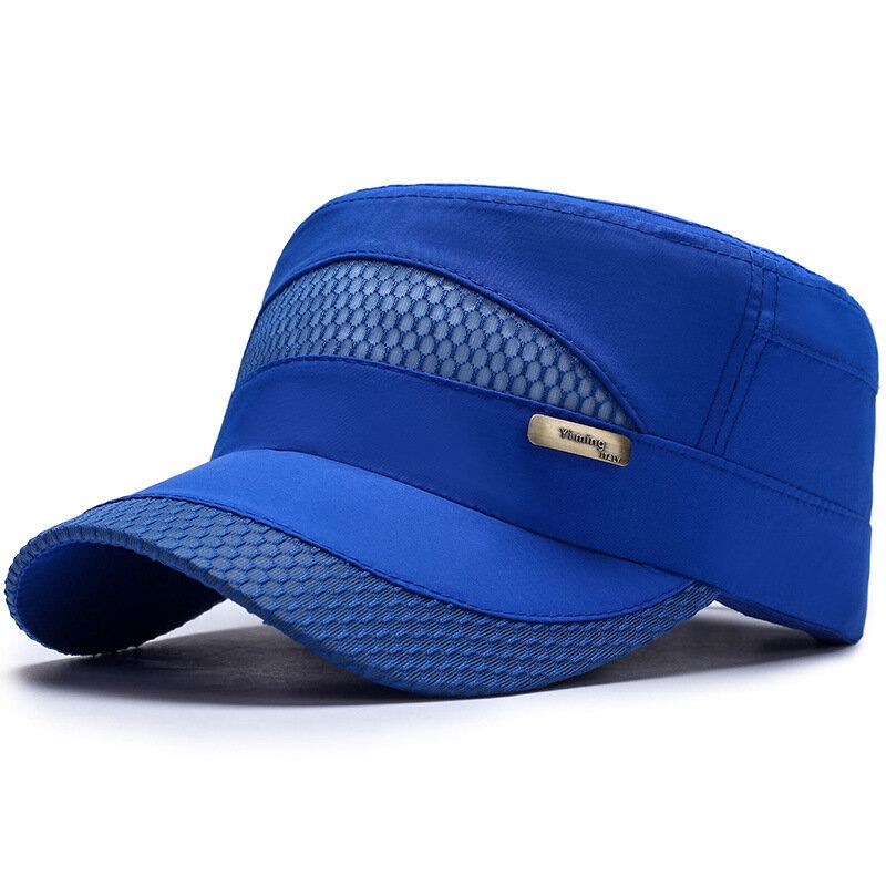 Unisex Mesh Nopeasti Kuivuvat Vintage Litteät Hatut Outdoor Sport Army Hat Säädettävät Baseball-lippikset