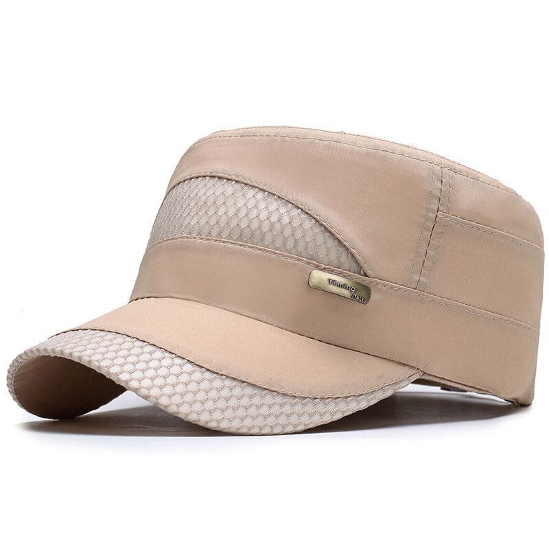 Unisex Mesh Nopeasti Kuivuvat Vintage Litteät Hatut Outdoor Sport Army Hat Säädettävät Baseball-lippikset
