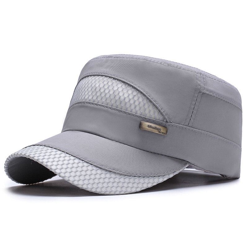 Unisex Mesh Nopeasti Kuivuvat Vintage Litteät Hatut Outdoor Sport Army Hat Säädettävät Baseball-lippikset
