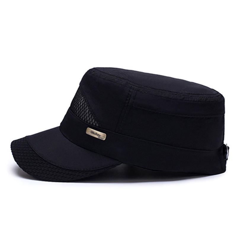 Unisex Mesh Nopeasti Kuivuvat Vintage Litteät Hatut Outdoor Sport Army Hat Säädettävät Baseball-lippikset