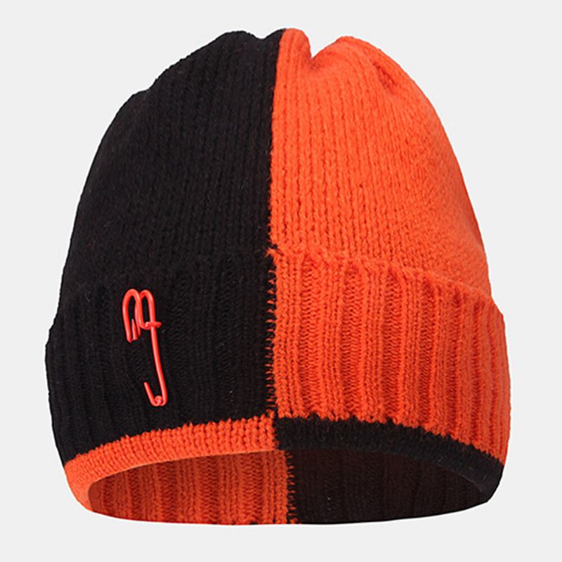 Unisex Paperclip Design Ompele Pipo Hattu Fashion Stree Tuulenpitävä Lämmin Neulottu Hattu