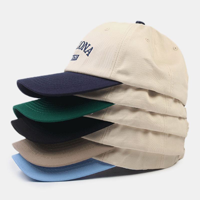 Unisex Pehmeä Top Letter Brodeerattu Baseball Lippalakki Syksy Talvi Kaareva Lire Sunshde Peaked Cap