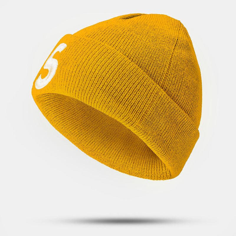 Unisex Pehmo S-kirjaimella Brodeerattu Hip-hop Lämmin Reunaton Pipo Landlord Cap Neulottu Hattu