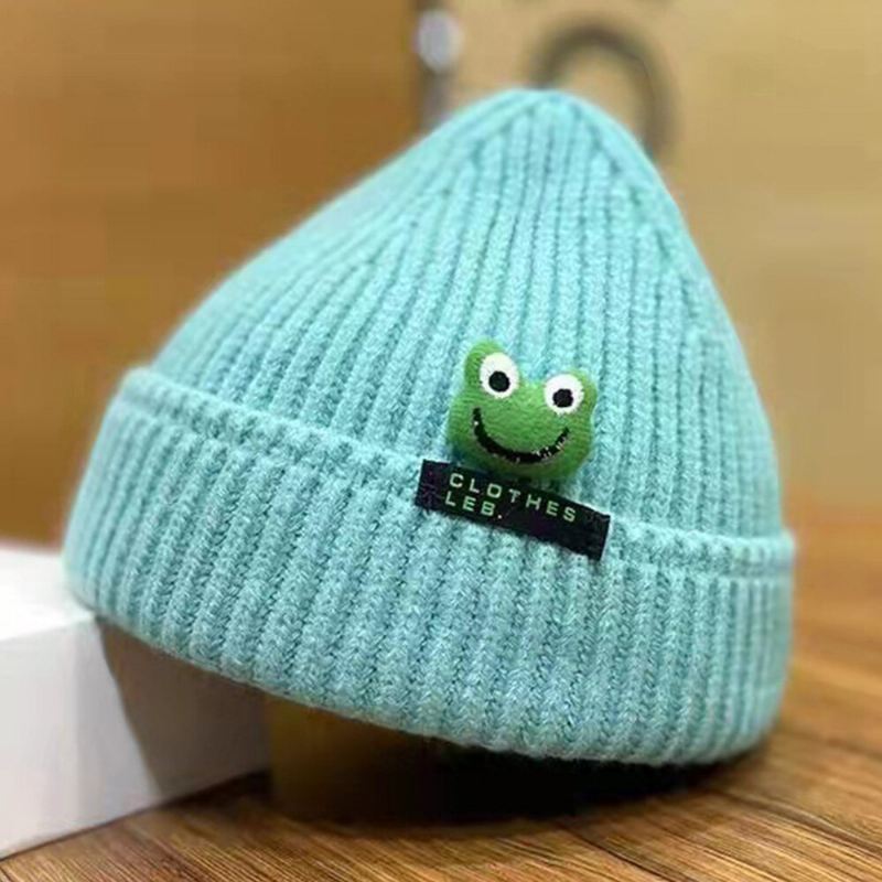 Unisex-pipohatut Sarjakuva Sammakkonukke Koriste Kirje Patch Landlord Cap Skull Cap Neulottu Hat
