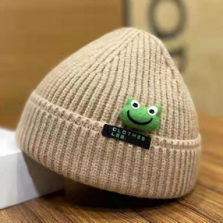 Unisex-pipohatut Sarjakuva Sammakkonukke Koriste Kirje Patch Landlord Cap Skull Cap Neulottu Hat