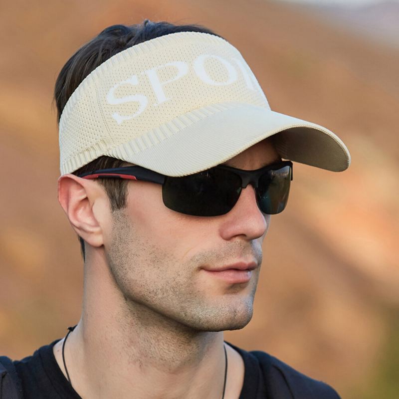 Unisex Polyesteri Neulonta Ulkoilu Urheilu Anti-uv Visiiri Hatut Tyhjä Top Cap Baseball Hattu