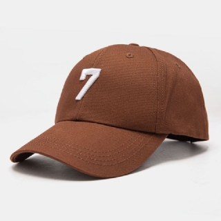 Unisex-puuvilla Numero 7 Kuvio Kolmiulotteinen Kirjonta Muoti Aurinkovarjo Baseball-lippikset