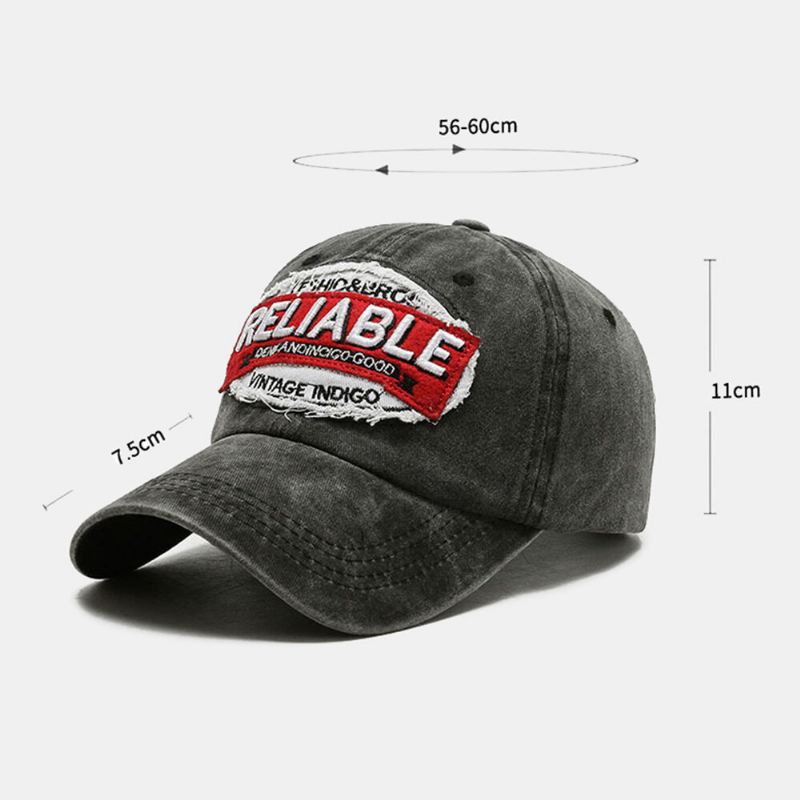 Unisex-puuvilla Pesty Retro Patch Kirjain Kirjonta Baseball Lippalakki Kupoli Kaareva Lierinen Ulkoilu Aurinkosuojahattu