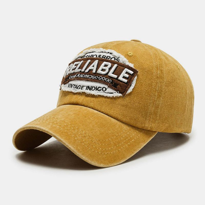 Unisex-puuvilla Pesty Retro Patch Kirjain Kirjonta Baseball Lippalakki Kupoli Kaareva Lierinen Ulkoilu Aurinkosuojahattu