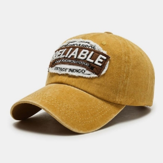 Unisex-puuvilla Pesty Retro Patch Kirjain Kirjonta Baseball Lippalakki Kupoli Kaareva Lierinen Ulkoilu Aurinkosuojahattu