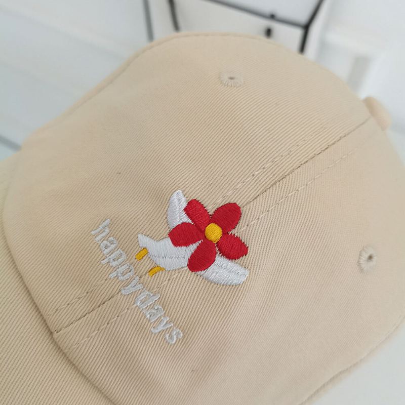 Unisex-puuvilla Yksivärinen Kukka-kirjainkuvioinen Kirjonta Villi Retro-auringonvarjo Baseball-lippis