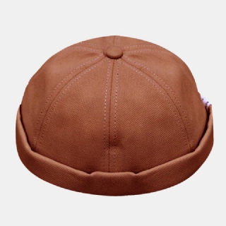 Unisex-puuvilla Yksivärinen Muoti Hip-hop-tyylinen Kirje Kangastikku Landlord-lippis Brimless Beanie Skull Cap