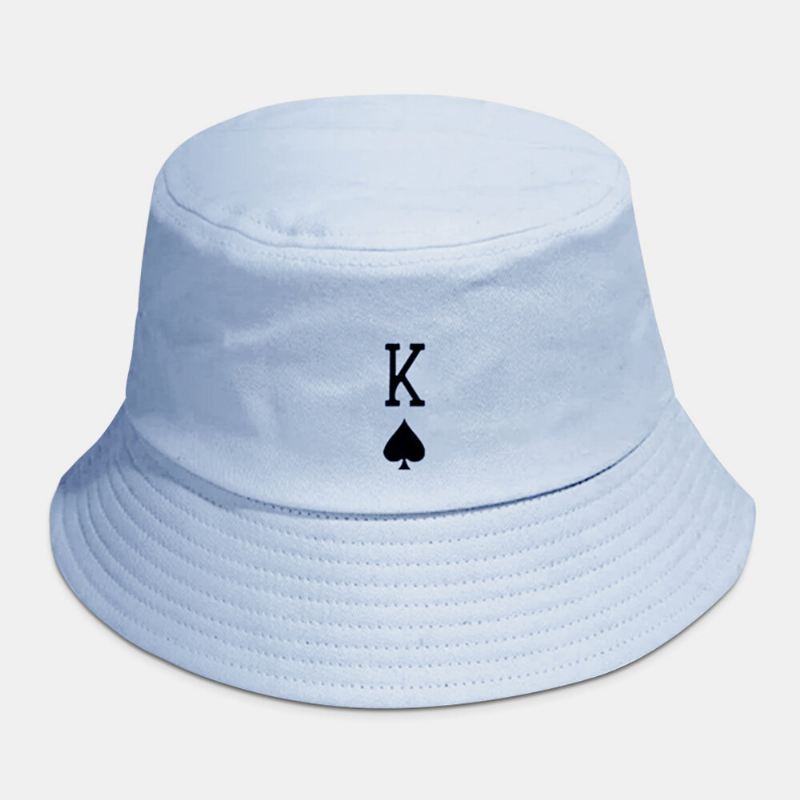 Unisex-puuvilla Yksivärinen Pokeri Rakkauskirje Patakuvio Rento All-match Bucket Hattu